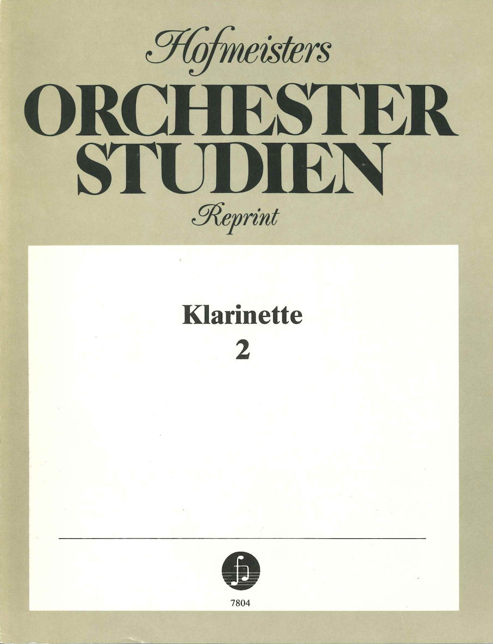 Orchesterstudien, Klarinette 2 (Hofmeister)