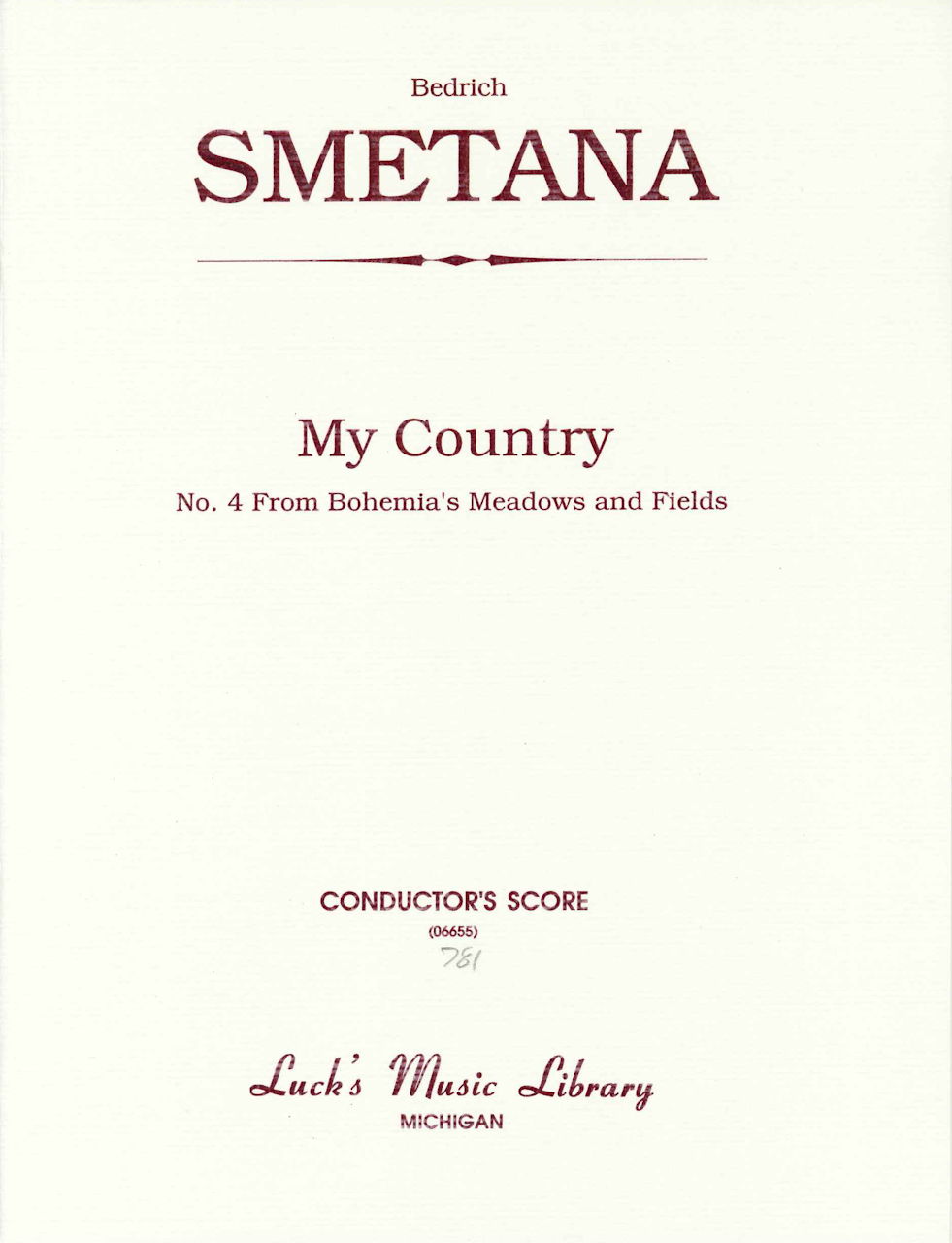 Smetana, My Countly. From Bohemia's Mead (Luck's Music)