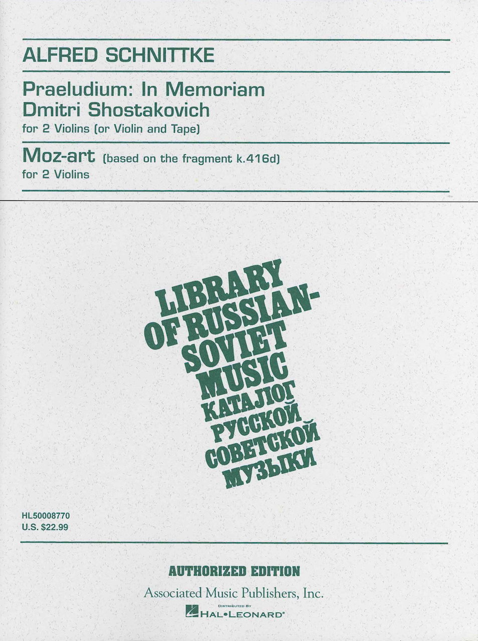 Schnittke, Praeludium; Moz-Art (AMP)