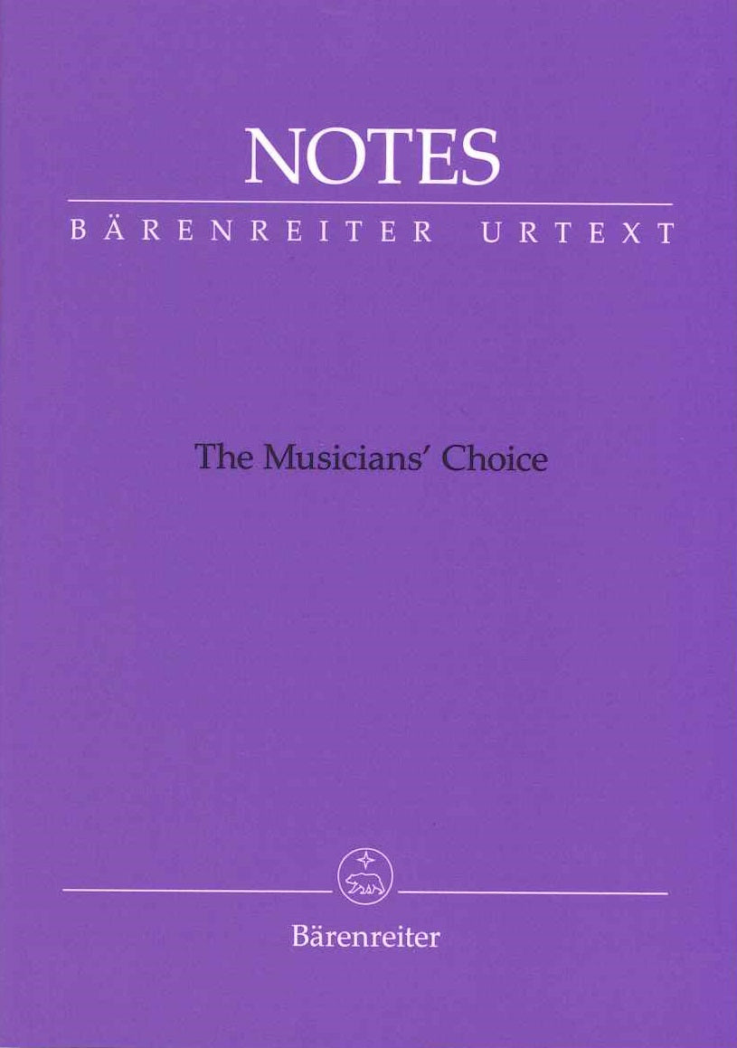 Notes: The Musicians' Choice (F Purple) (Barenreiter)