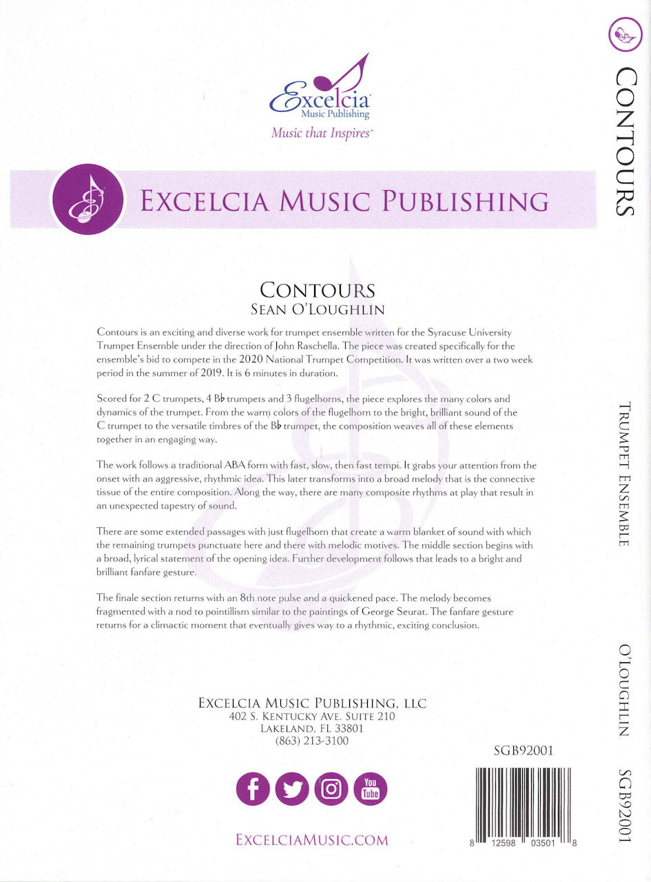 O'Loughlin, Contours, for Trumpet Ens. (Excelcia Music Publishing)