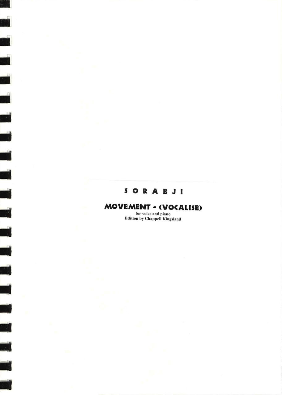 Sorabji, Movement (Vocalise): Typeset ed (Sorabji Archive)