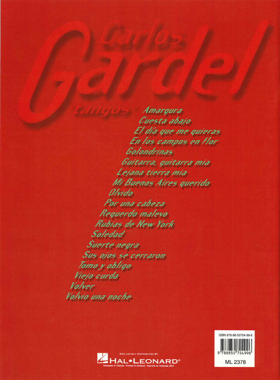 Gardel, Best of Carlos Gardel, Tangos (Carisch)