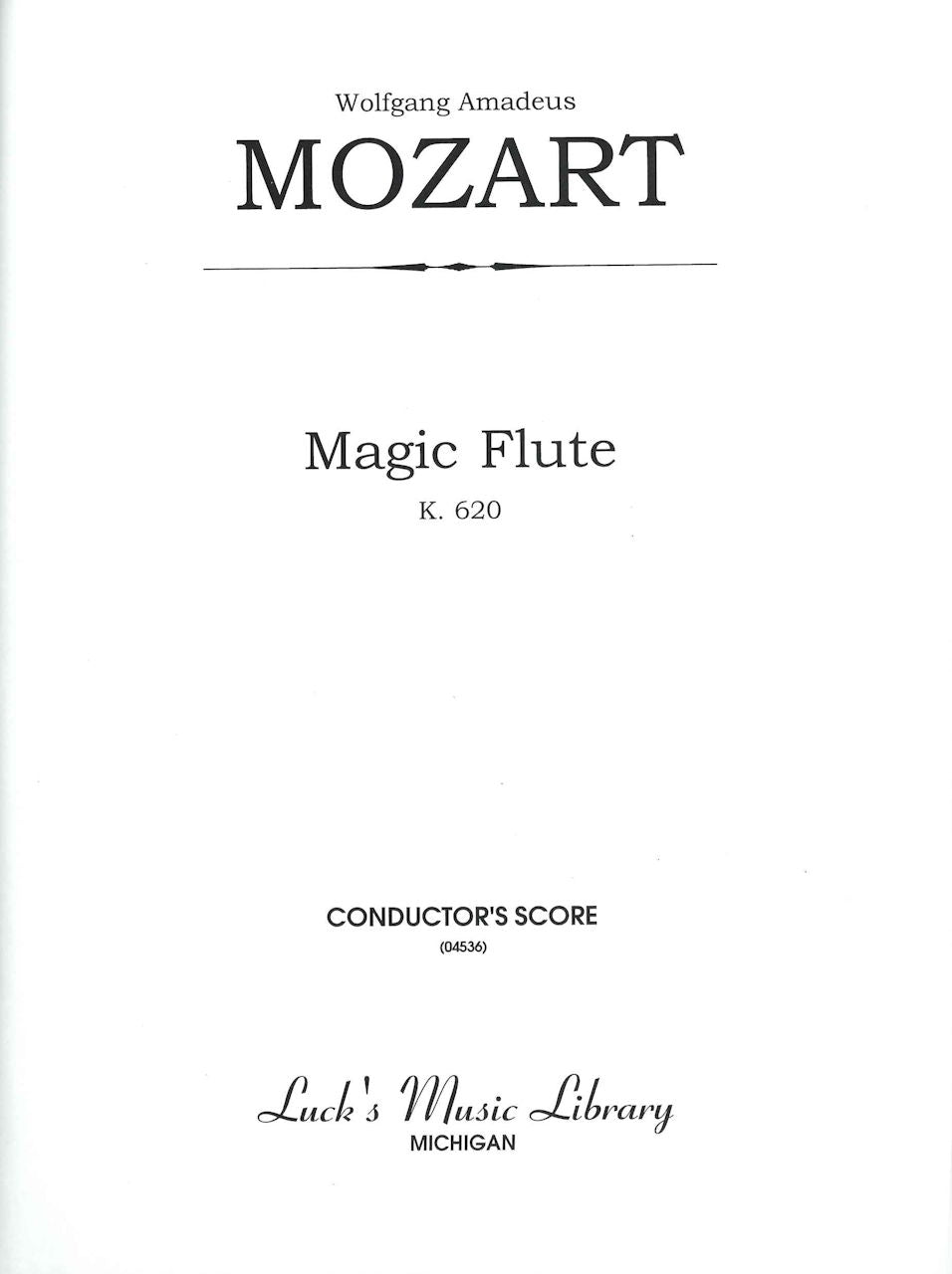 Mozart, Zauberfloete. Complete (Score) (Luck's Music)