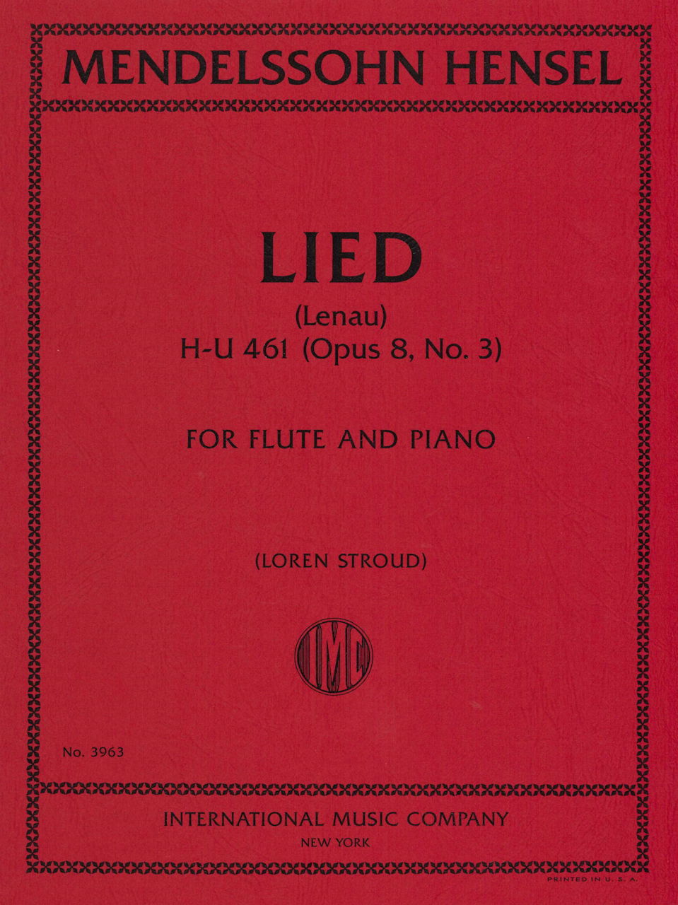 Mendelssohn, Lied (Lenau), H-U 461 (IMC)