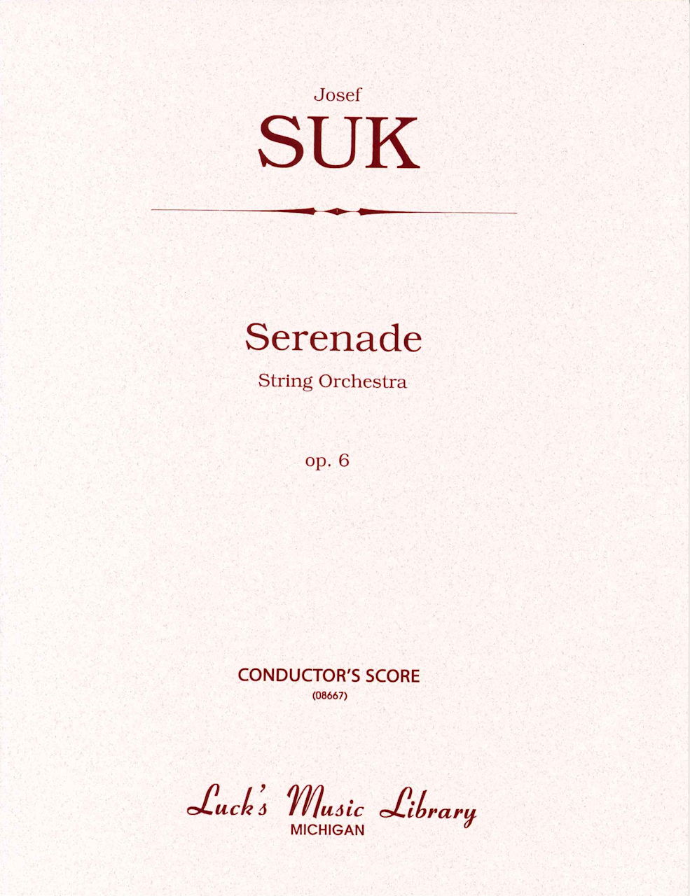 Suk, Serenade op. 6 (Full Score) (Luck's Music)