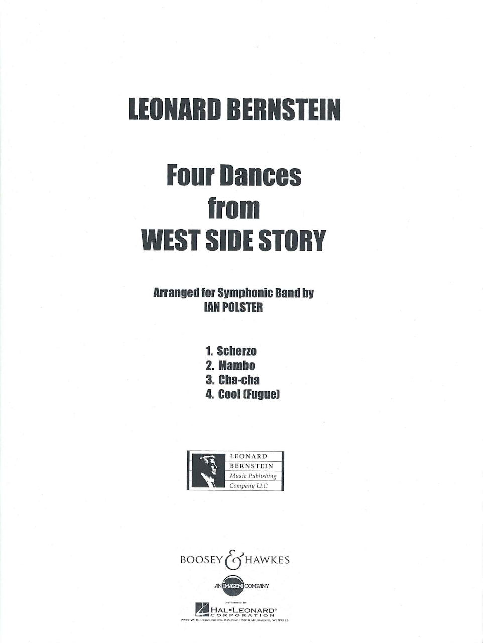Bernstein, West Side Story, Four Dances (Hal Leonard)