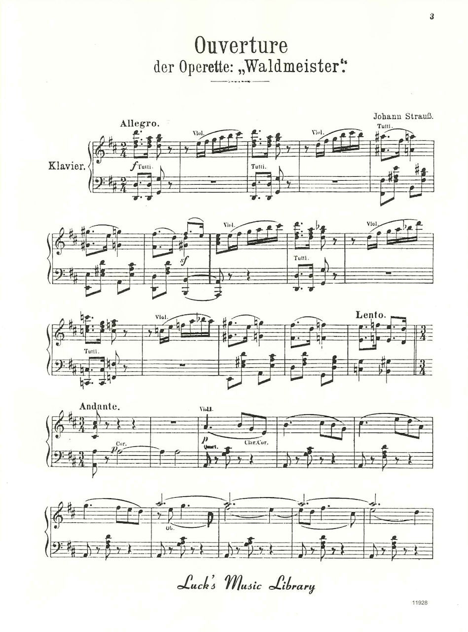 Strauss,J., Waldmeister. Overture (Luck's Music)