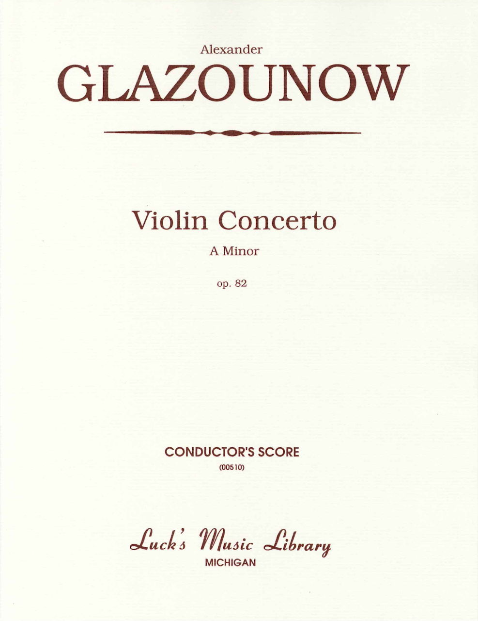 Glazunov, Violin Concerto op. 82 (Score) (Luck's Music)