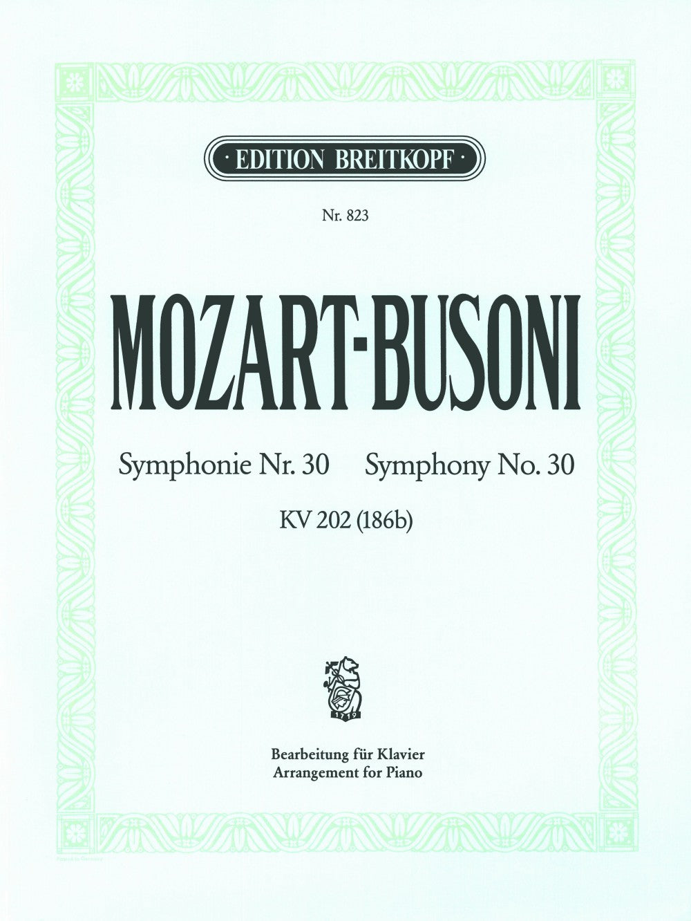 Mozart-Busoni, Symphony No.30, KV 202 (Breitkopf)