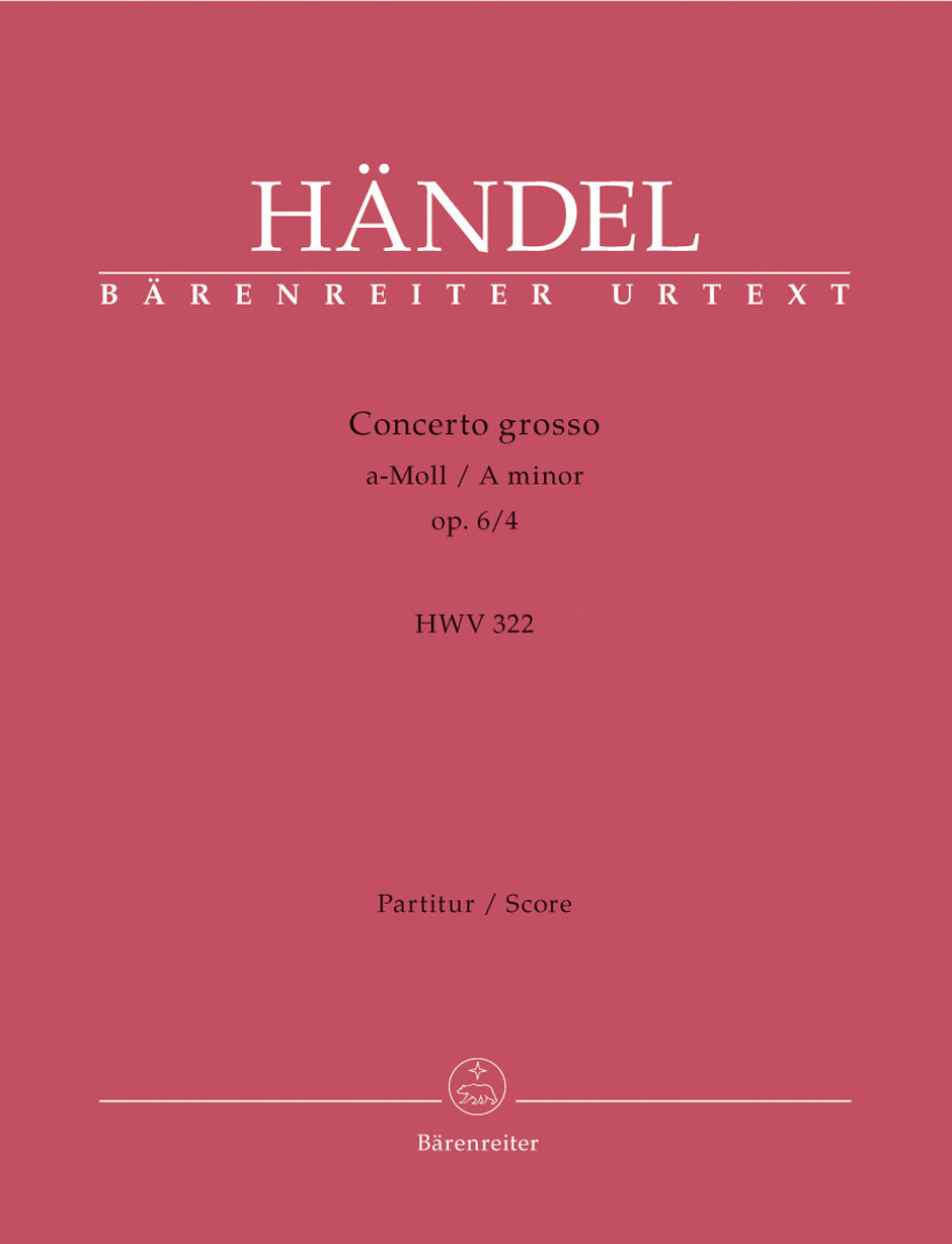 Handel, Concerto op. 6/4 Full Score (Barenreiter)