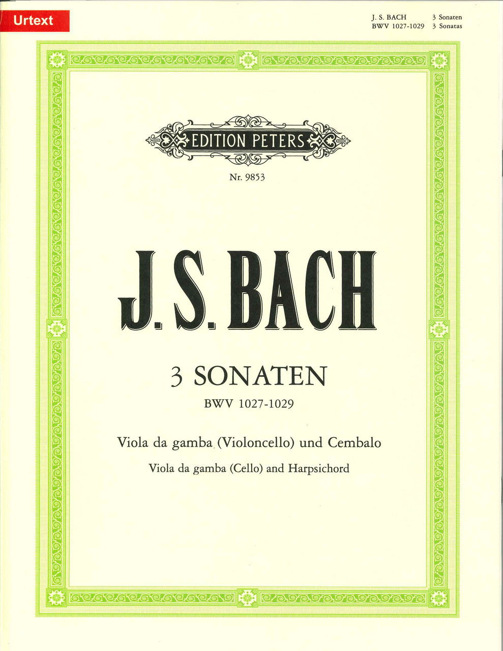Bach, Sonaten BWV 1027-29 (VdG/Vc,Cemb) (Peters)