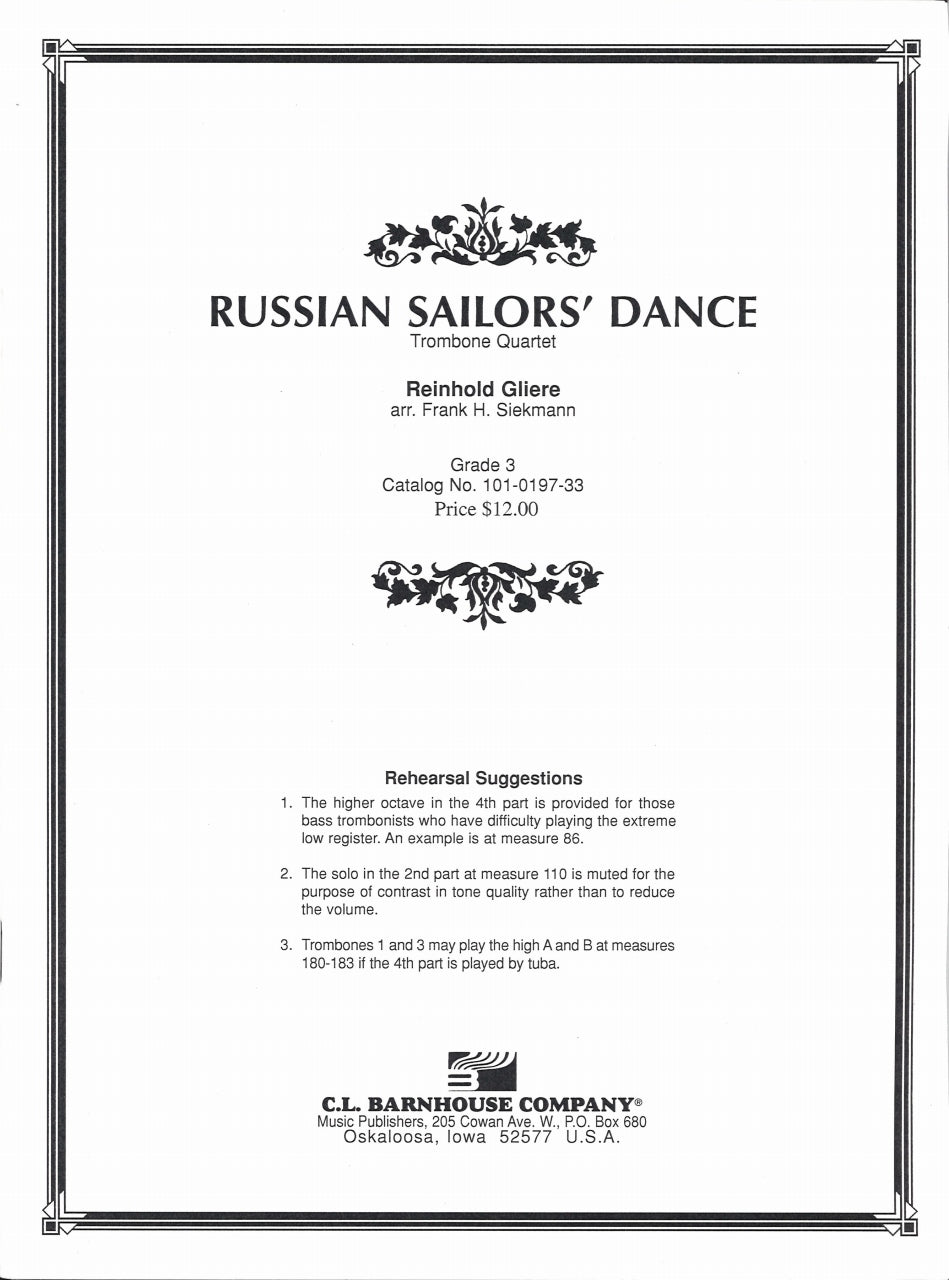 Gliere, Russian Sailor's Dance (4Tbn) (Barnhouse)