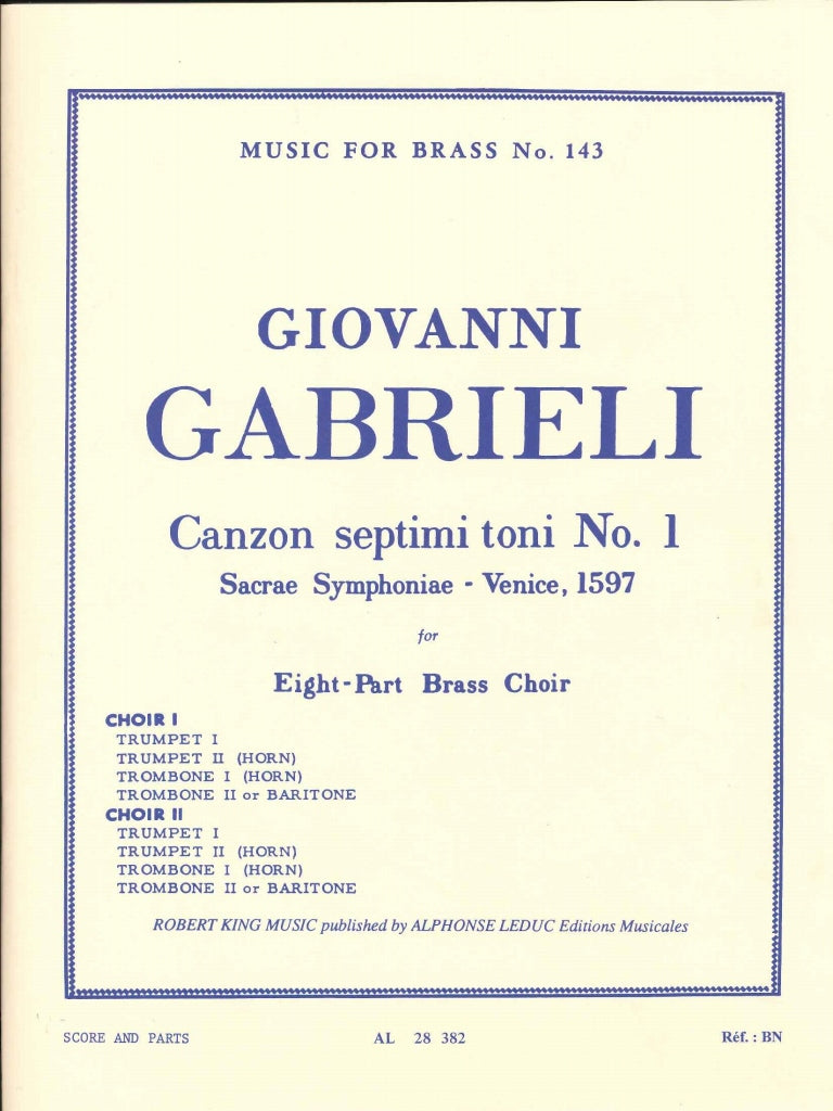 Gabrieli, Canzon septimi toni No. 1 (Robert King/Leduc)
