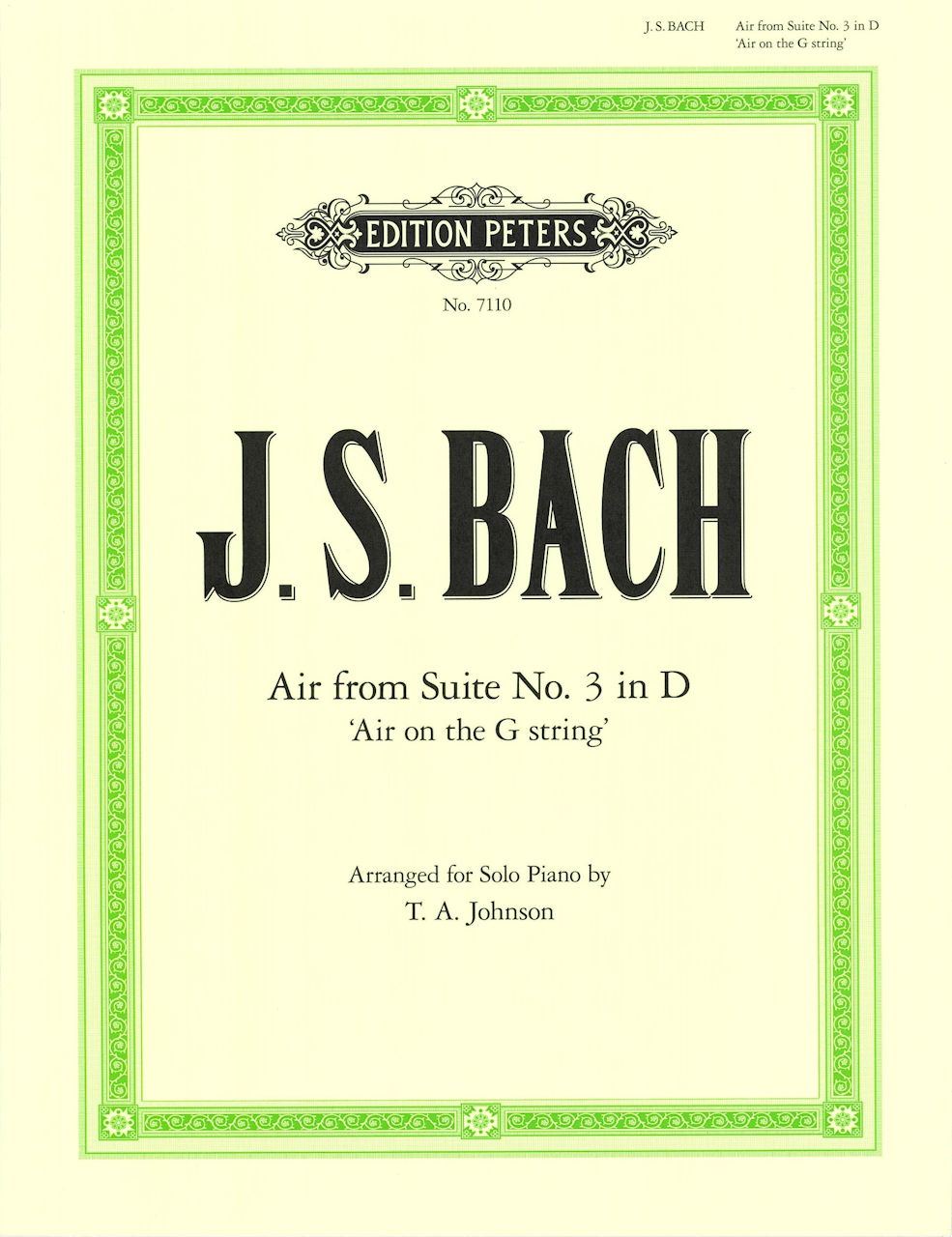 Bach, Suite No. 3 in D, Air (Johnson) (Peters)