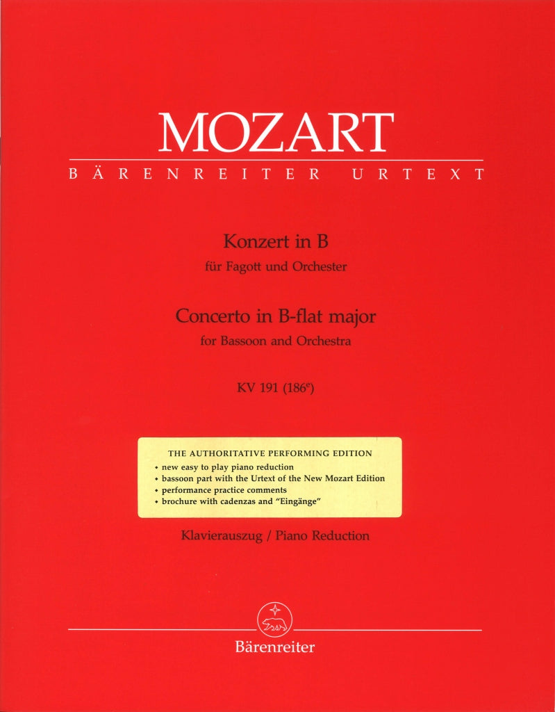 Mozart, Concerto KV 191(186e) in Bb (Barenreiter)