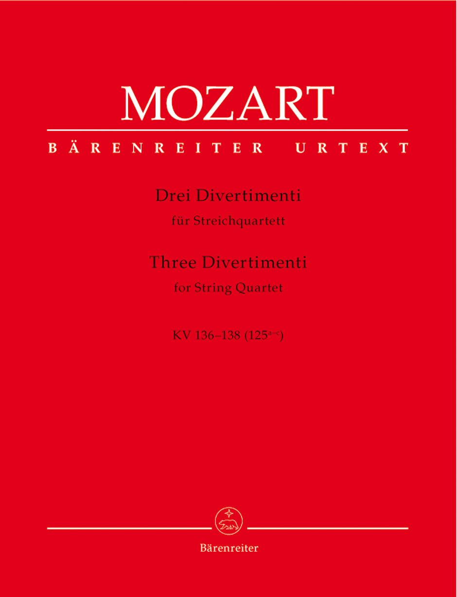 Mozart, Divertimenti KV 136-138(Quartet) (Barenreiter)
