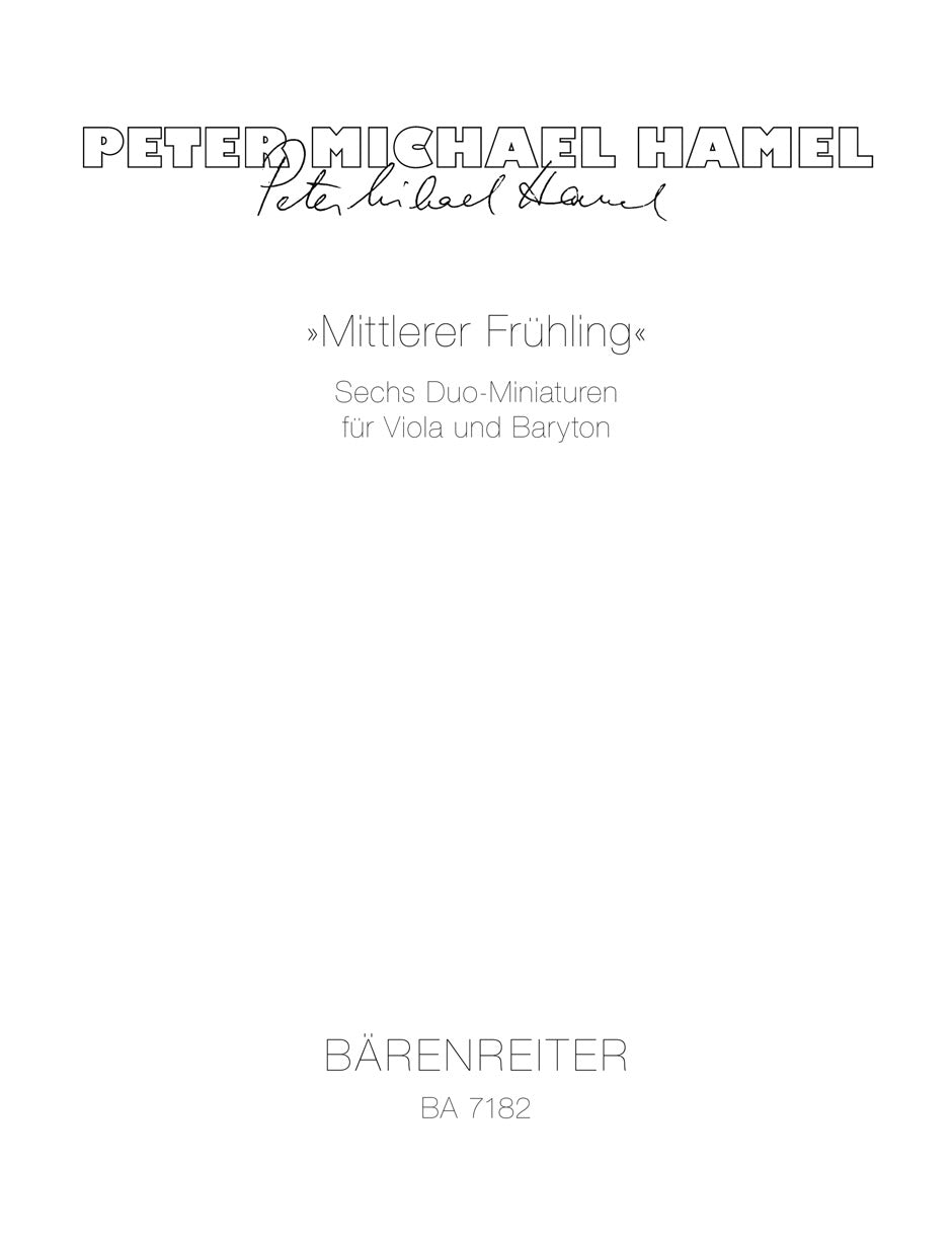 Hamel, Mittlerer Fruhling (Barenreiter)