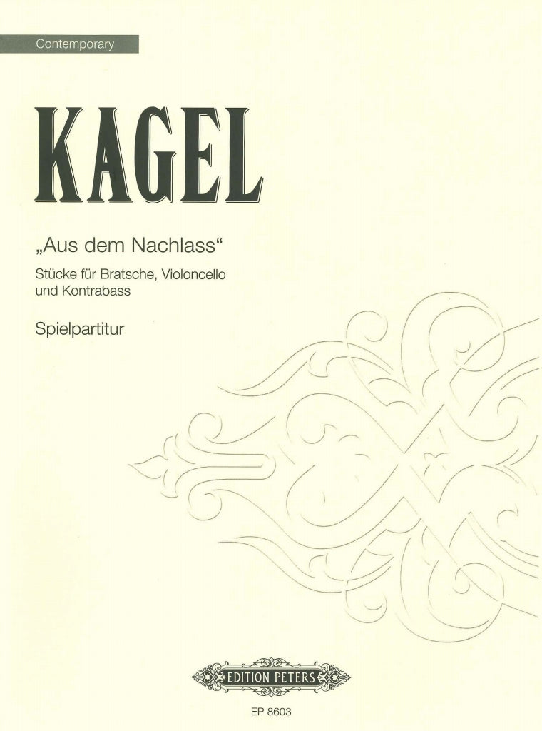 Kagel, Aus dem Nachlass (Va,Vc,CB) (Peters)