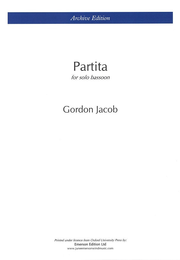 Jacob, Partita for Bassoon (Oxford University Press)