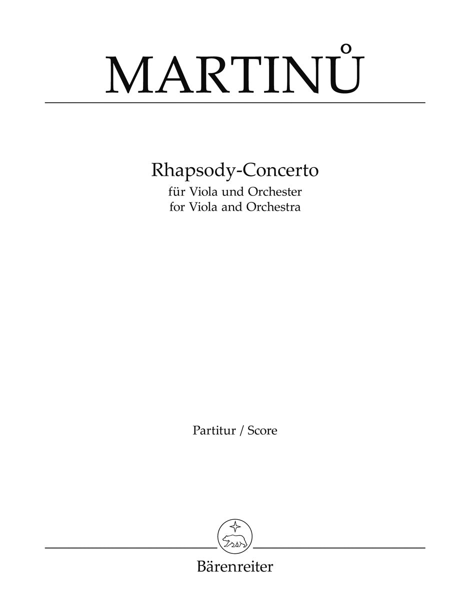 Martinu, Rhapsody-Concerto: Partitur (Barenreiter/Supraphon)