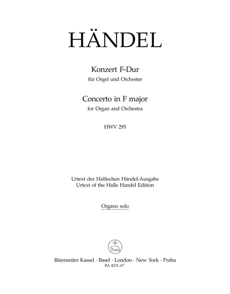 Handel, Concerto No. 13 in F HWV 295 (Barenreiter)