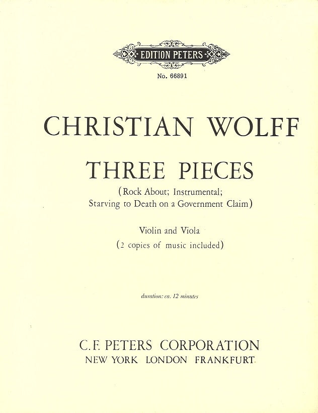 Wolff,C., 3 Pieces (Vn,Va) (Peters)
