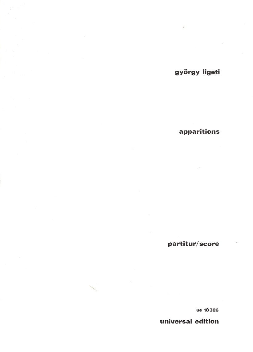 Ligeti, Apparitions (1958-59) Full Score (Universal)