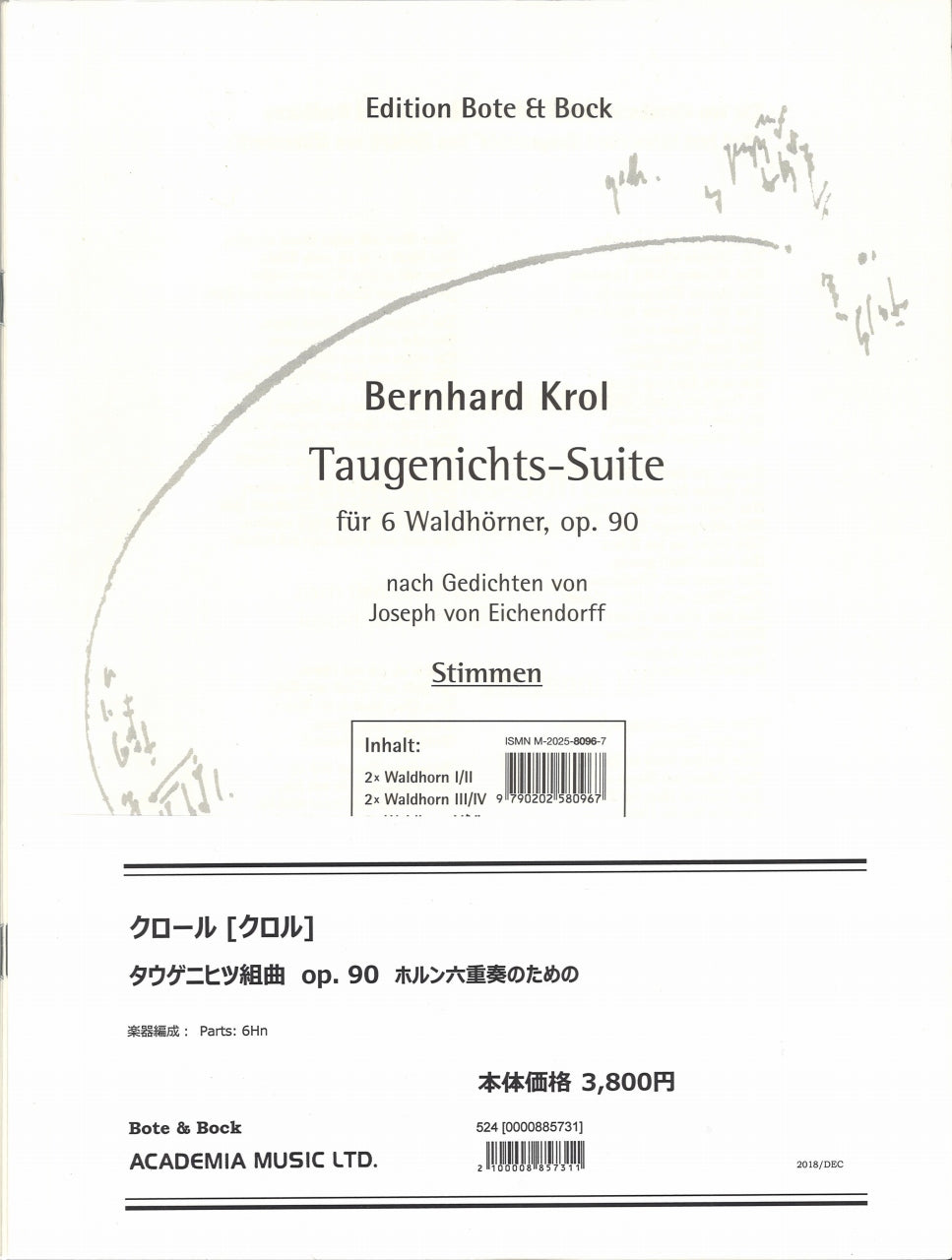Krol, Taugenichits-Suite (6Hn) (Bote & Bock)