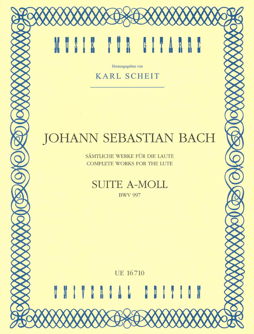 Bach, Suite BWV 997 in a (for Guitar) (Universal)