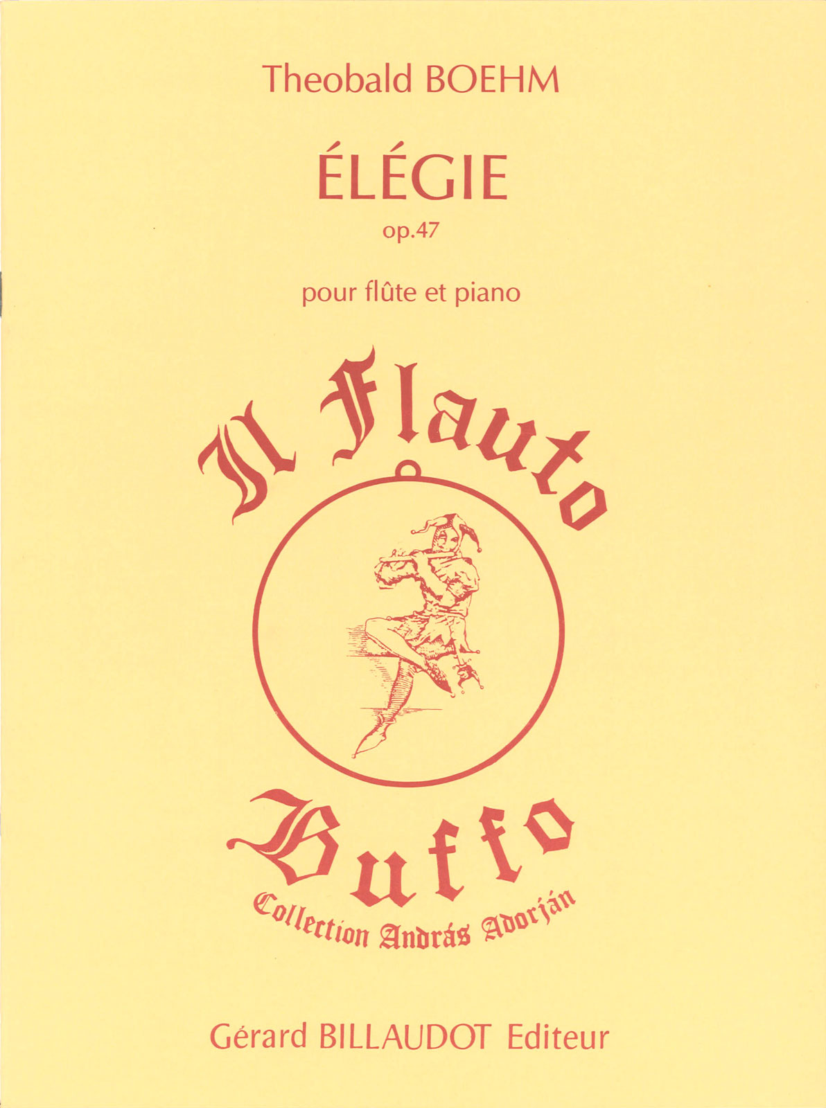 Boehm, Elegie op. 47 (Fl,Pf) (Adorjan) (Billaudot)