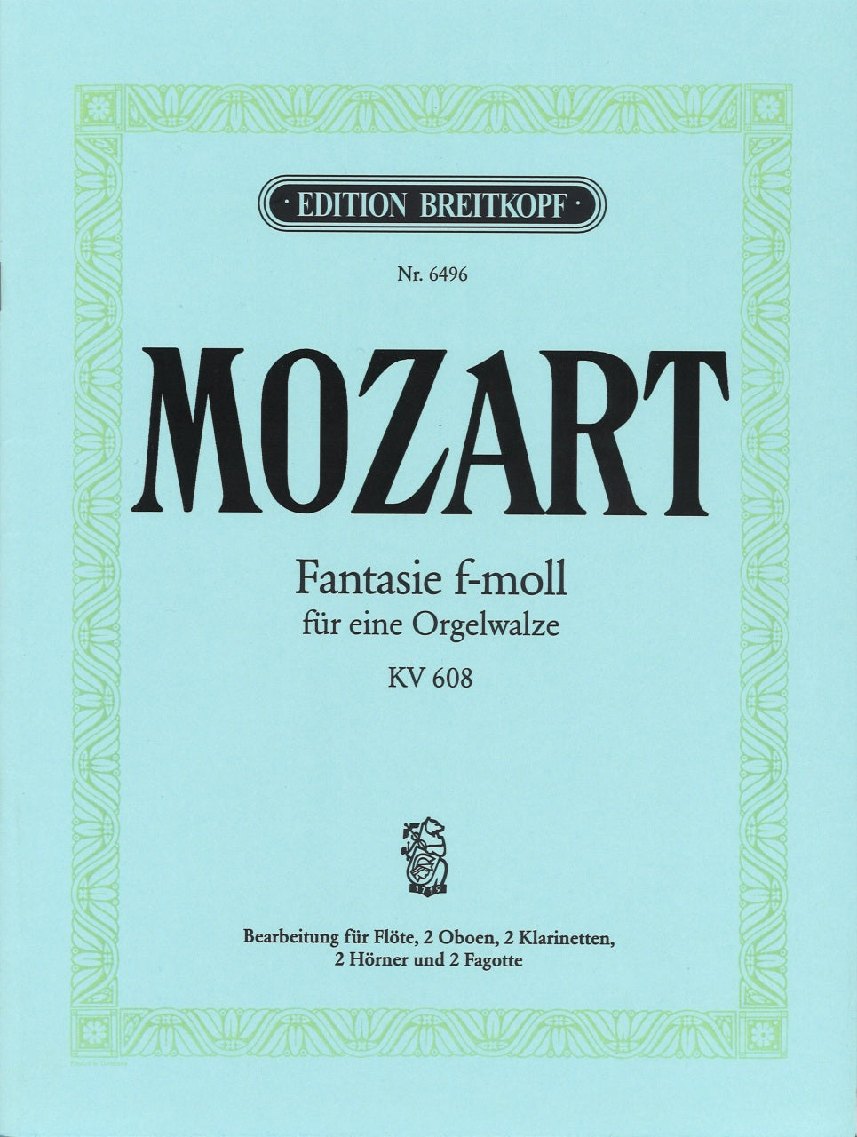 Mozart, Fantasie in f KV. 608 (Breitkopf)