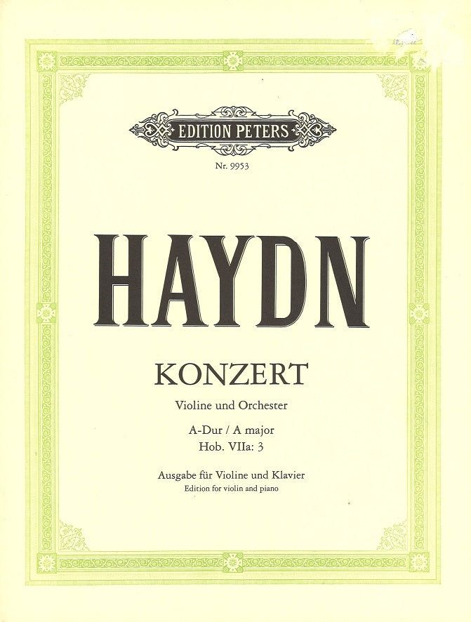 Haydn, Concerto Hob. 7a/3 in A (Thieman) (Peters)