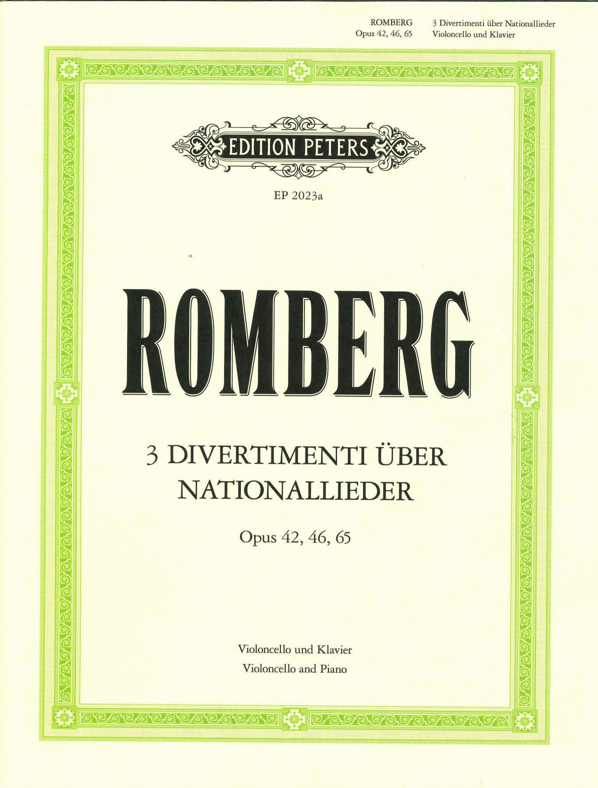 Romberg,B., Divertimenti op. 42, 46, 65 (Peters)