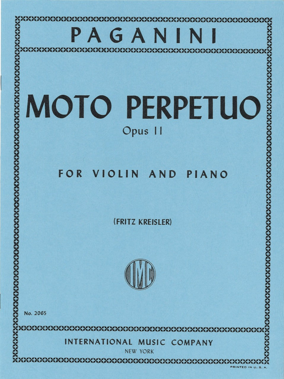 Paganini, Moto Perpetuo op.11 (Kreisler) (IMC)