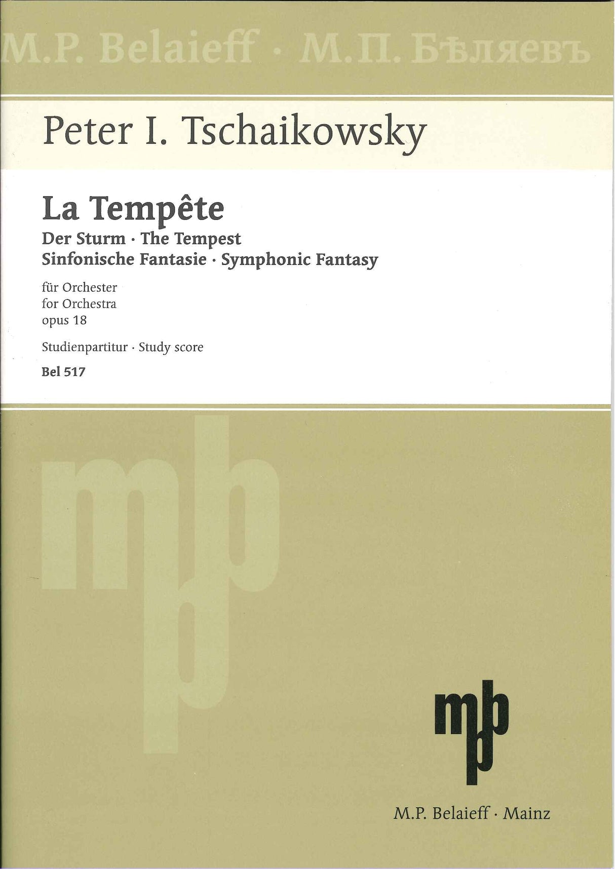 Tchaikovsky, op. 18 La Tempete (Belaieff)