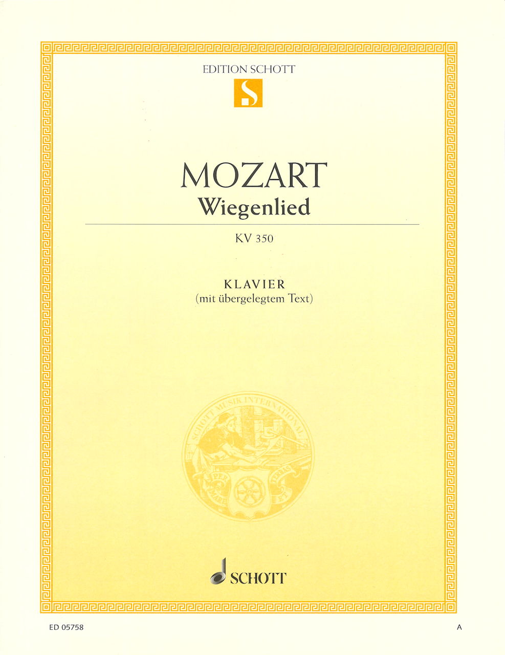 Mozrt, Wiegenlied KV 350 (w. Lyrics) (Schott)