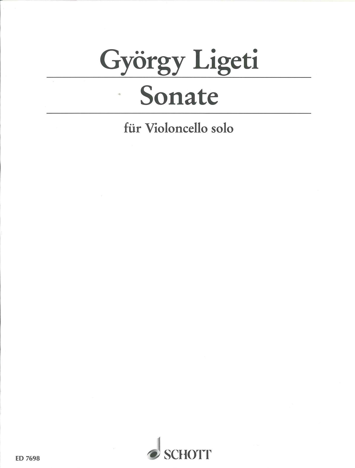 Ligeti, Sonate (Vc Solo) (Schott)