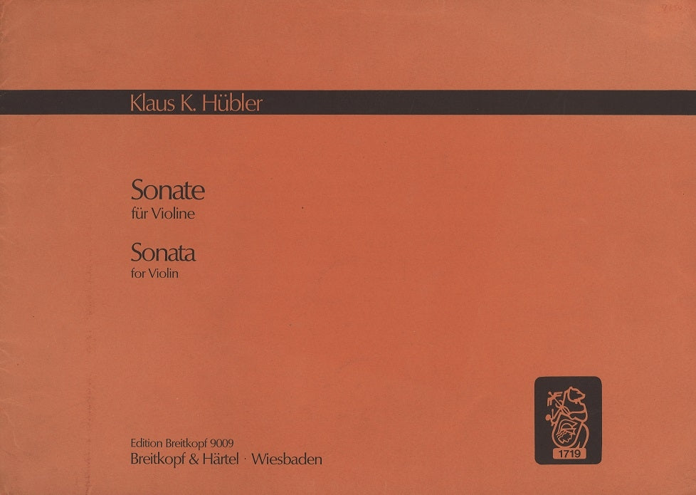 Hubler, Sonate (solo) (Breitkopf)