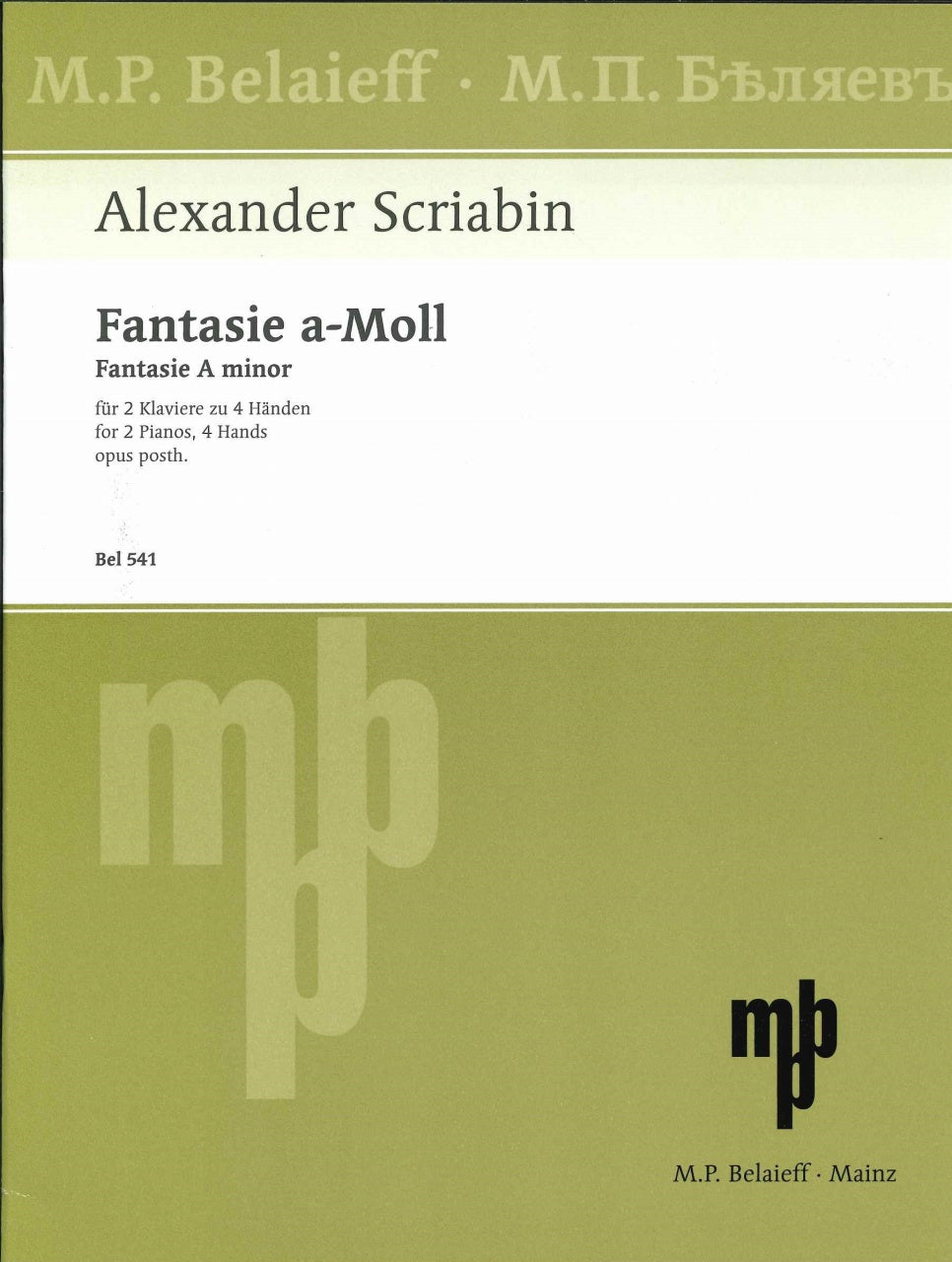 Scriabin,A., Fantasie in a op.posth (Belaieff)