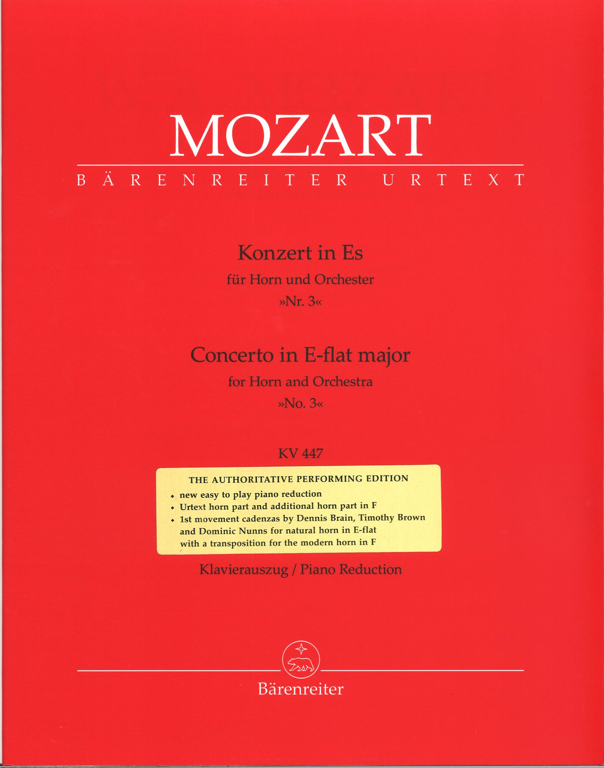 Mozart, Concerto KV 447 (No. 3) (Barenreiter)