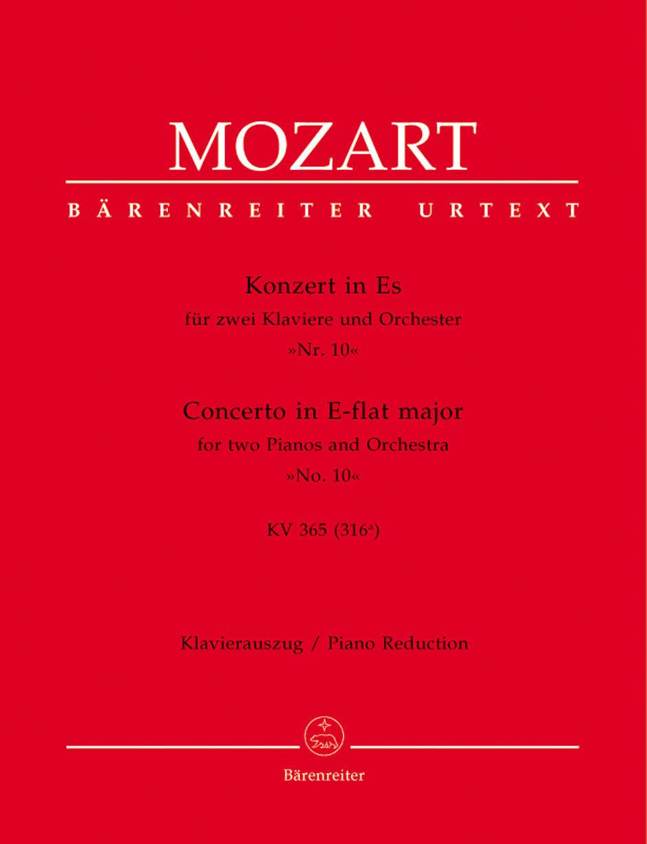 Mozart, Concerto KV 365 3-Piano Reduct. (Barenreiter)