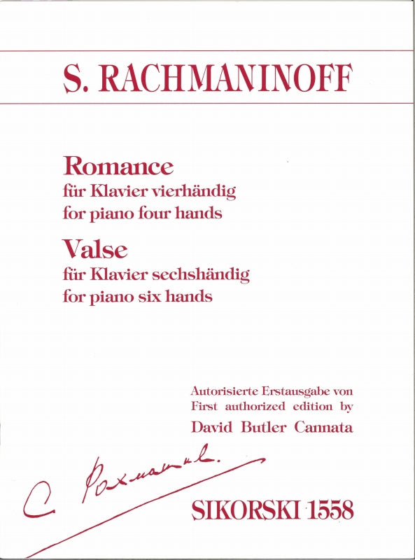Rachmaninoff, Romance (4H); Valse (6H) (Sikorski)