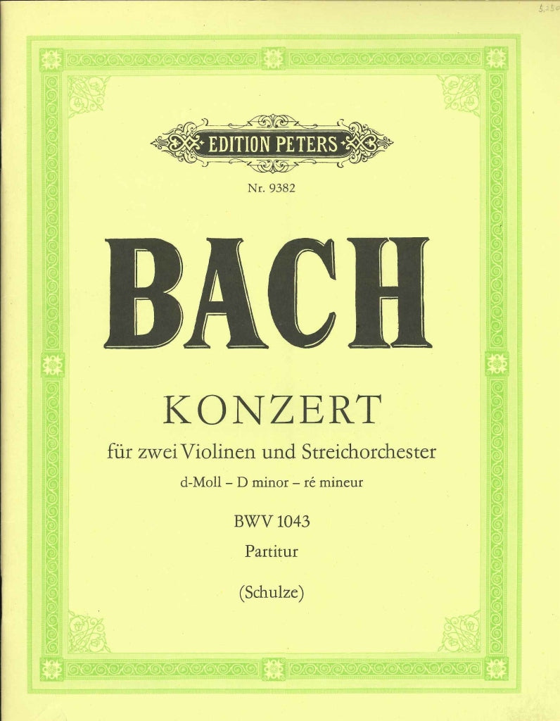 Bach, Concerto BWV 1043 in d Full Score (Peters)