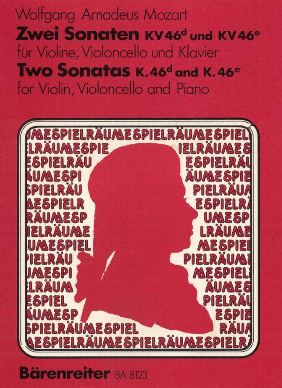 Mozart, Sonatas KV 46d, 46e (Vn,Pf,[Vc]) (Barenreiter)