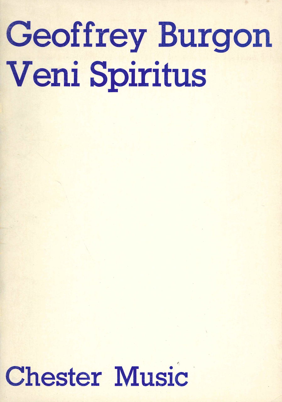 Burgon, Veni Spiritus (Chester)