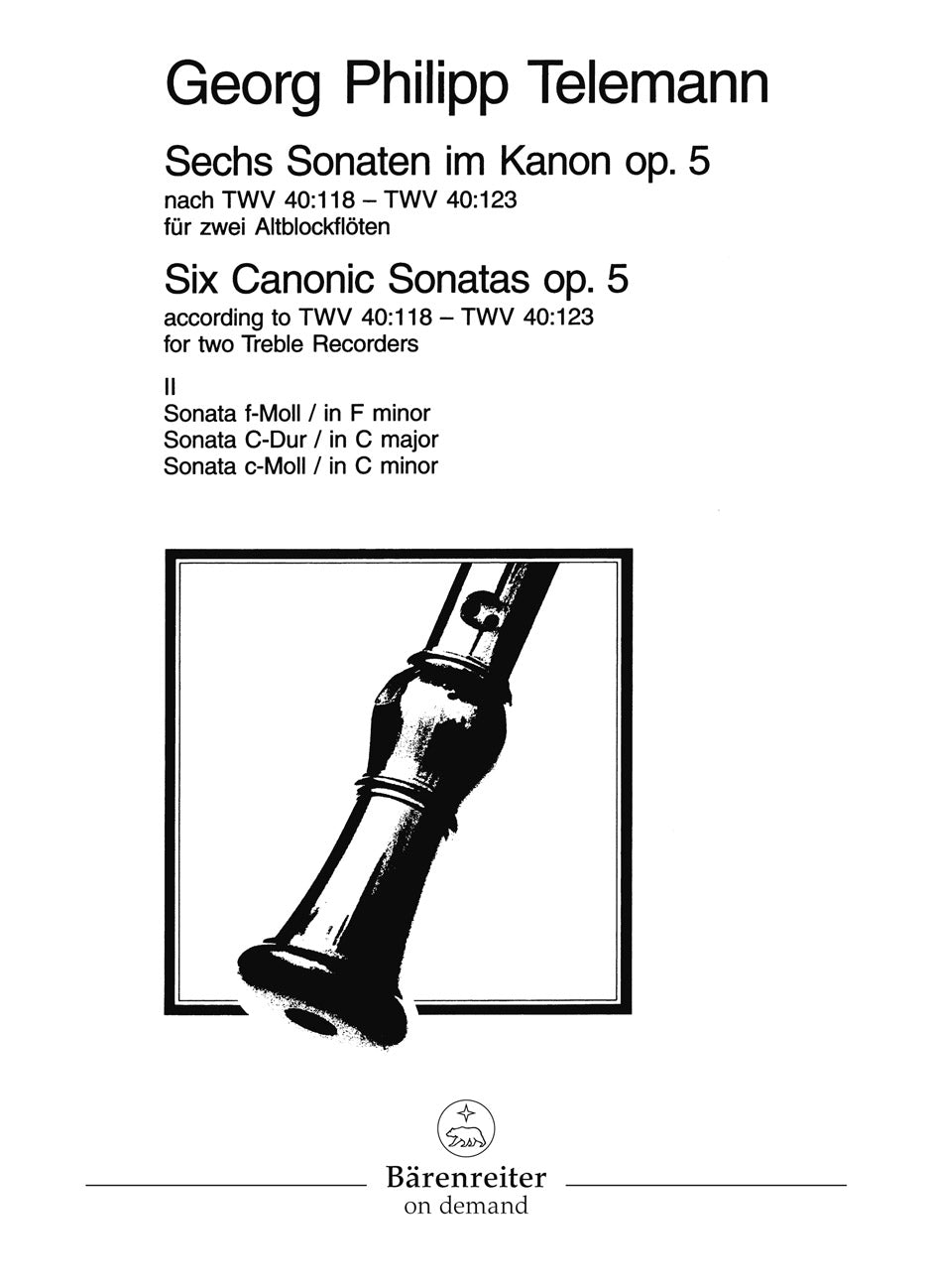 Telemann,G.P., Sonaten im Kanon op. 5 na (Barenreiter)