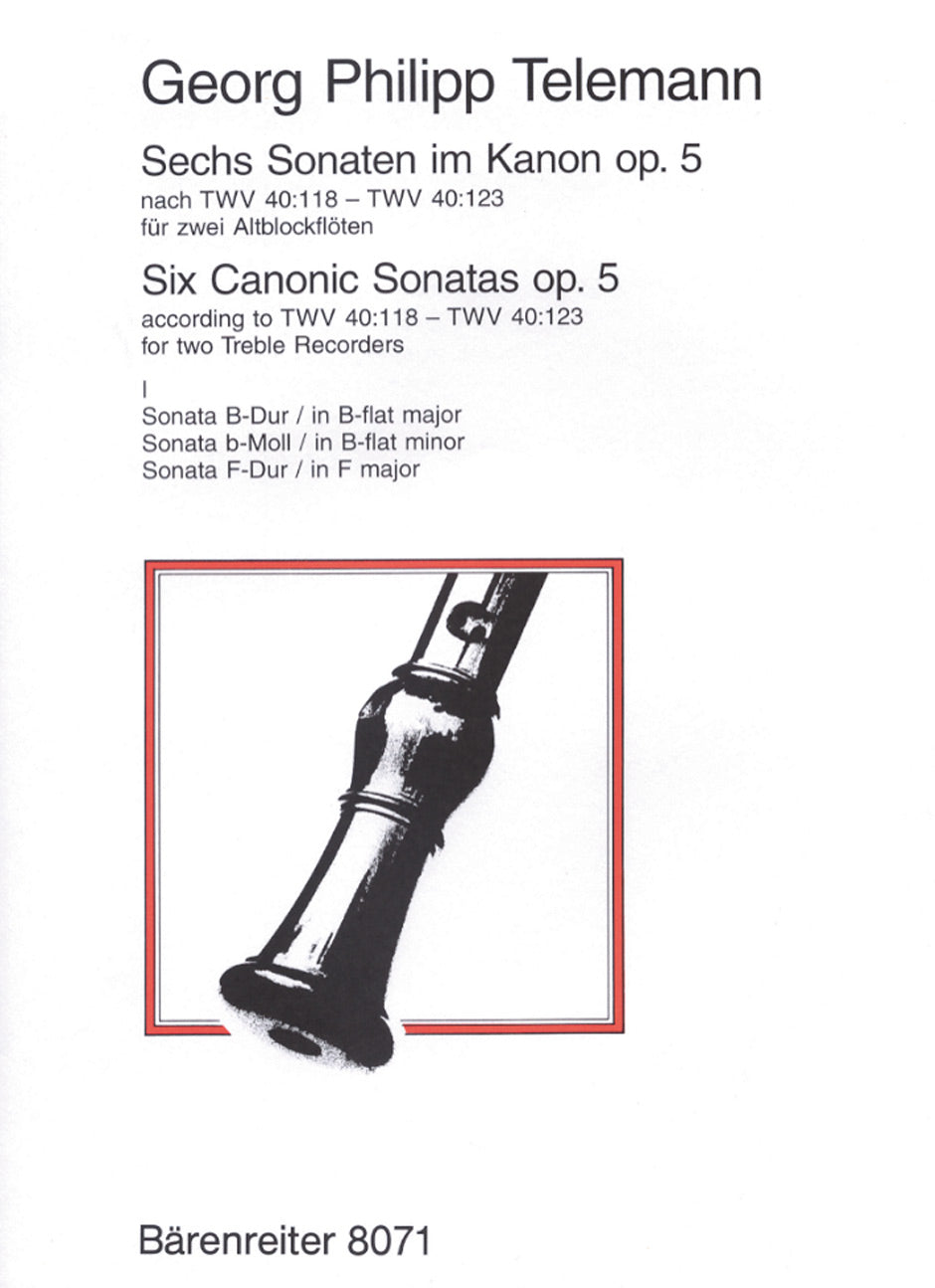Telemann,G., Sonaten im Kanon op. 5 nach (Barenreiter)
