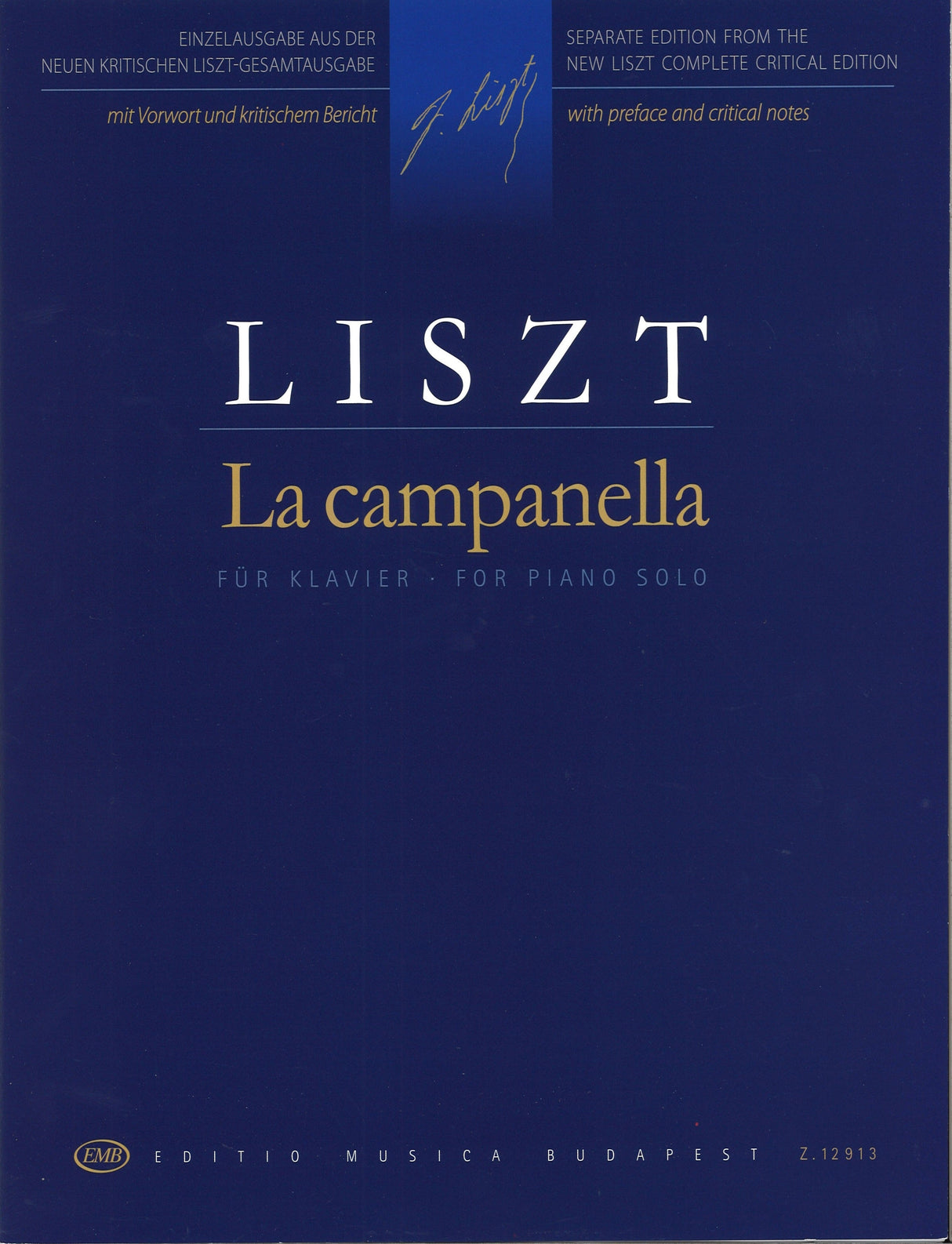 Liszt, Campanella S 141/3 (New Edition) (Editio Musica Budapest)