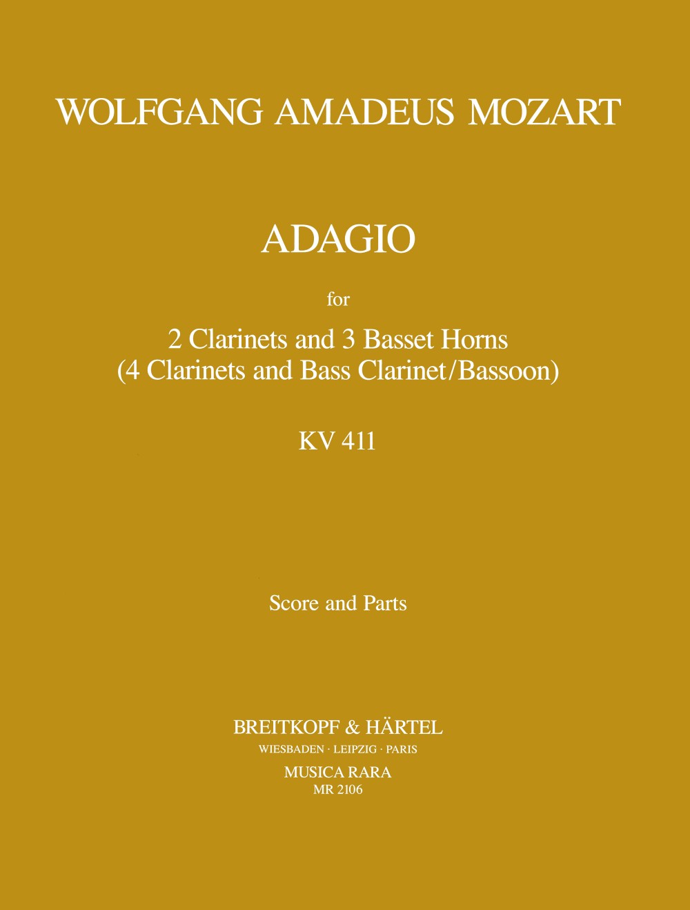 Mozart, Adagio KV 411(484a)(2Cl,3Basset) (Musica Rara)